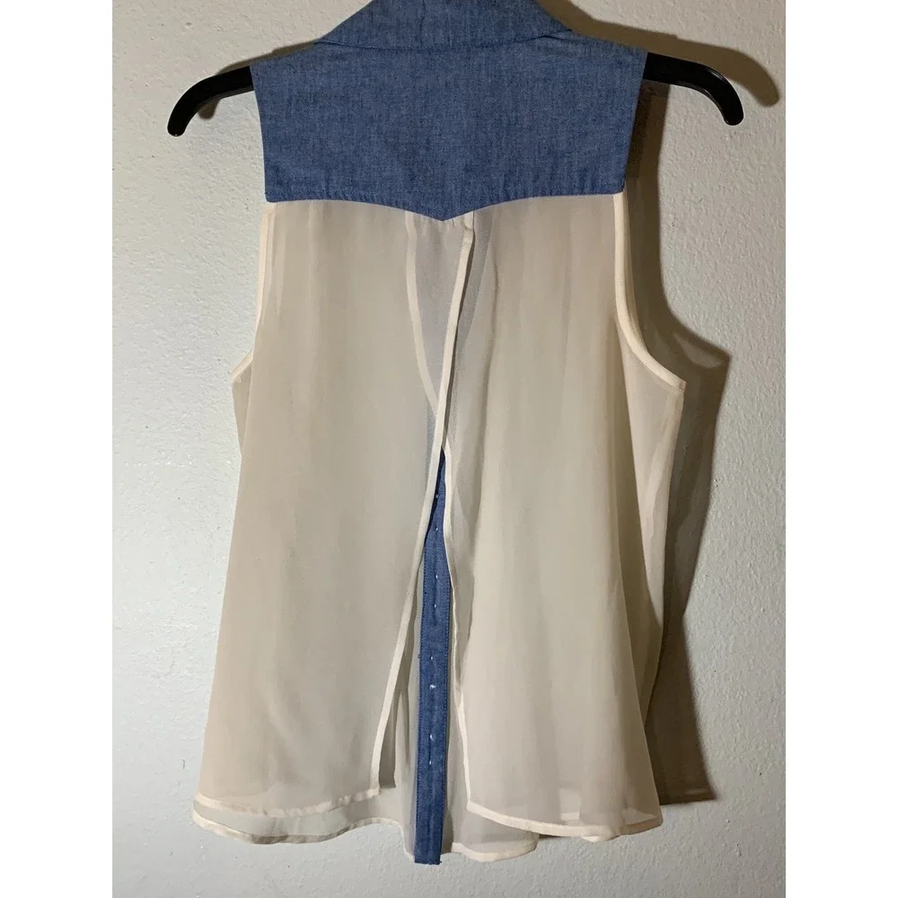 Sleeveless American Rag Jean Sheer White - Picture 5 of 6